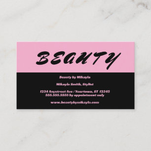 Schlichte, rosa und schwarzhaarartige Nägel Schönh Visitenkarte