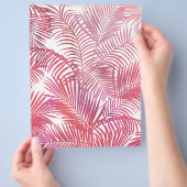 Schlichte rosa Wasserfarbe moderne tropische Palme Flyer (Hand)