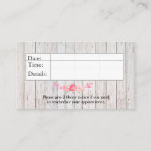 Schlichte Rose aus Holz mit rot-weißem Anstrich Terminkarte (Rückseite)