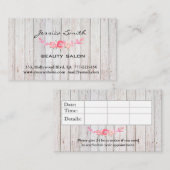 Schlichte Rose aus Holz mit rot-weißem Anstrich Terminkarte (Vorne/Hinten)