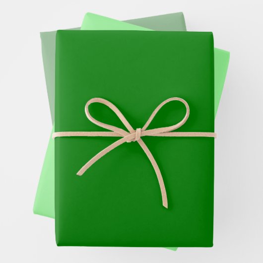 Schlichte Rot-Meer-Grüntöne 3 Töne Geschenkpapier Set (Beispiel)