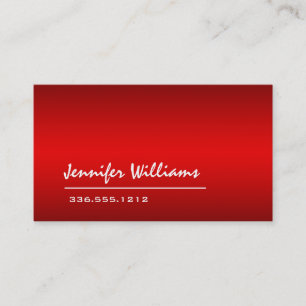 Schlichte rote Minimalistische berufliche Visitenkarte