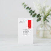 Schlichte rote, vertikale, saubere Visitenkarte fü (Stehend Vorderseite)