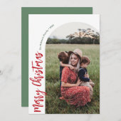 schlichte rote Weihnachtsfeiern Feiertagskarte (Vorne/Hinten)