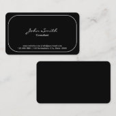 Schlichte Round Corner Consultant Dark Business Ca Visitenkarte (Vorne/Hinten)
