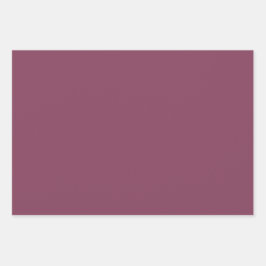 Schlichte Ruby Plum Boysenberry Lila Shades 3 Tone Geschenkpapier Set