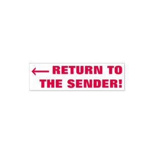 Schlichte "Rückkehr zum Absender" GummiBriefmarke Permastempel