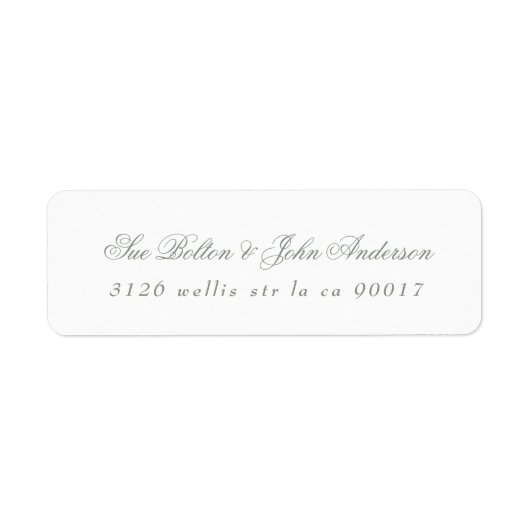 Schlichte Rücksendeadresse in klassischem Schwarz (Vorne)