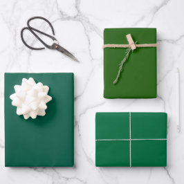 Schlichte Sacramento Cadmium Grüne Farbtöne 3 Töne Geschenkpapier Set