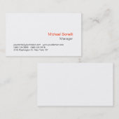 Schlichte, saubere, weiße, attraktive Visitenkarte (Vorne/Hinten)