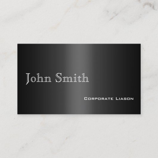 Schlichte Schattierungen von grauen Beruflichen Vi Visitenkarte (Vorderseite)