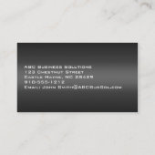 Schlichte Schattierungen von grauen Beruflichen Vi Visitenkarte (Rückseite)