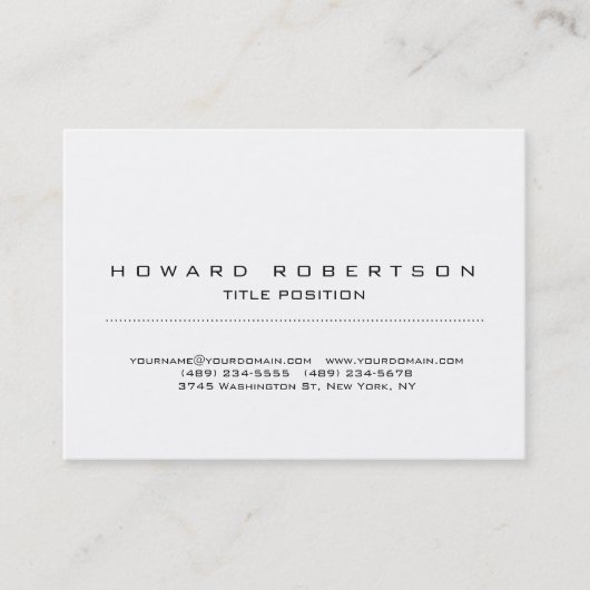 Schlichte, schlichte Minimalistische Legitimation Visitenkarte (Vorderseite)