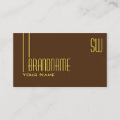 Schlichte Schokolade braun mit Monogramm Beruflich Visitenkarte (Vorderseite)