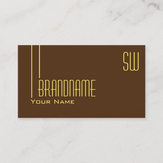 Schlichte Schokoladenbraun mit Beruflichen Initial Visitenkarte (Vorderseite)