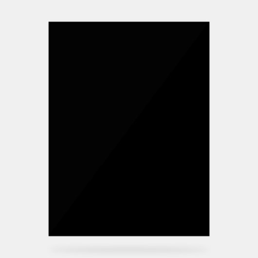 Schlichte Schwarz 18"x24" Akryllische Hochzeitstab Acrylschild (Vorderseite)