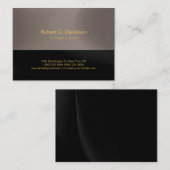 Schlichte Schwarz Beige Gold Tones Moderne Visiten Visitenkarte (Vorne/Hinten)