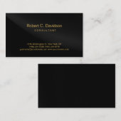 Schlichte Schwarz-Grau-Gold-Tones Moderne Visitenk Visitenkarte (Vorne/Hinten)