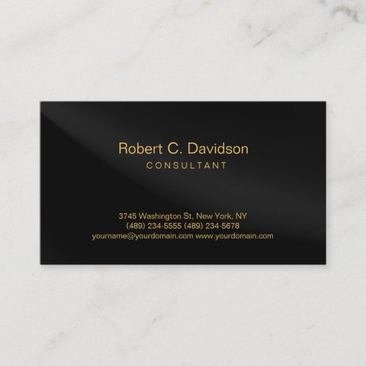 Schlichte Schwarz-Grau-Gold-Tones Moderne Visitenk Visitenkarte (Vorderseite)