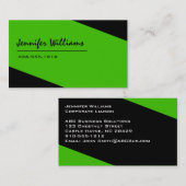 Schlichte Schwarz/Grün-Minimalistische Visitenkart Visitenkarte (Vorne/Hinten)