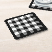 Schlichte Schwarz-Rad-Büffel Kariert Untersetzer (angewinkelt)