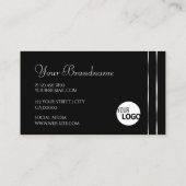 Schlichte Schwarz-Silber-Deko-Sparkle-Diamanten hi Visitenkarte (Rückseite)