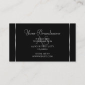 Schlichte Schwarz-Silber-Dekoration Sparkle Diamon Visitenkarte (Rückseite)