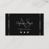 Schlichte Schwarz-Silber-Dekoration Sparkle Diamon Visitenkarte (Vorderseite)