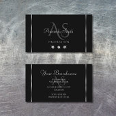 Schlichte Schwarz-Silber-Dekoration Sparkle Diamon Visitenkarte