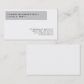 Schlichte Schwarz-weiß-Grau-Visitenkarte Visitenkarte (Vorne/Hinten)