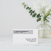 Schlichte Schwarz-weiß-Grau-Visitenkarte Visitenkarte (Stehend Vorderseite)