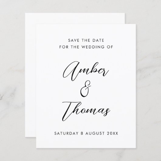 Schlichte Schwarz-Weiß-Kalligraphie Rett (Vorne/Hinten)