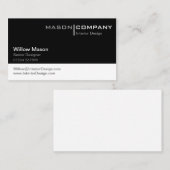 Schlichte Schwarz-Weiß-Unternehmenskarte Visitenkarte (Vorne/Hinten)