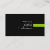 Schlichte Schwarz-weiße Green Attractive Business Visitenkarte (Rückseite)