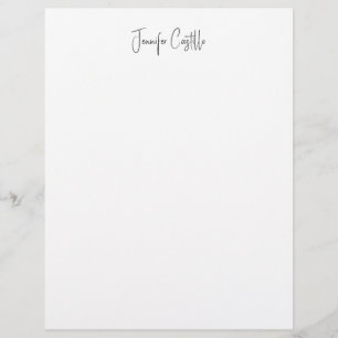 Schlichte Schwarz-weiße Minimalistische Kalligrafi Briefbogen