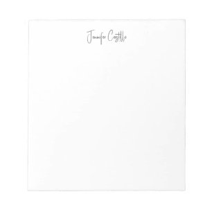 Schlichte Schwarz-weiße Minimalistische Kalligrafi Notizblock