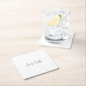 Schlichte Schwarz-weiße Minimalistische Kalligrafi Rechteckiger Pappuntersetzer (Vor Ort)