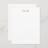 Schlichte Schwarz-weiße Minimalistische Kalligrafi RSVP Karte (Vorne/Hinten)