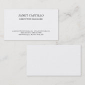 Schlichte Schwarz-weiße Moderne Beruflich Personal Visitenkarte (Vorne/Hinten)