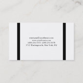Schlichte Schwarz-weiße Standard-Visitenkarte Visitenkarte (Rückseite)