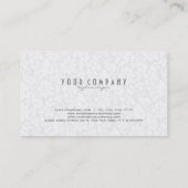 Schlichte schwarz-weiße Vintage Damaskus Visitenkarte (Rückseite)