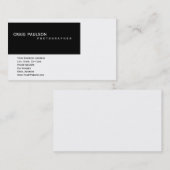 Schlichte Schwarz-weiße Visitenkarte (Vorne/Hinten)