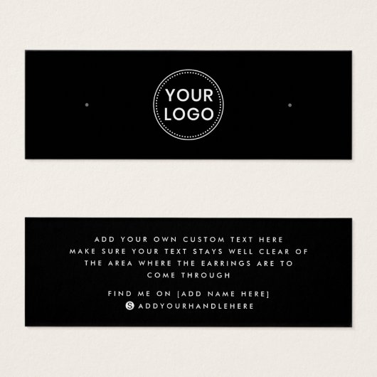 Schlichte schwarze, benutzerdefinierte Logo-Ohrrin (Vorne & Hinten)