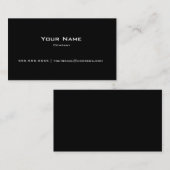 Schlichte schwarze moderne visitenkarte (Vorne/Hinten)