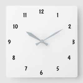 Schlichte schwarze Zahlen Phantastisch Fab Quadratische Wanduhr