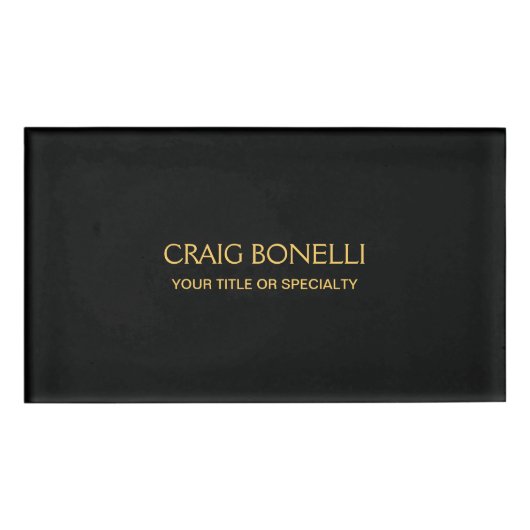 Schlichte Schwarzwaldfarben Moderne Minimalistisch Namenschild (Vorderseite)