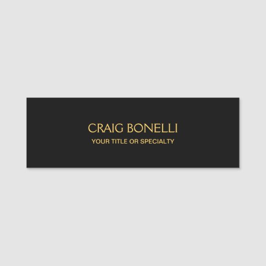 Schlichte Schwarzwaldfarben Moderne Minimalistisch Namensschild (Vorderseite)