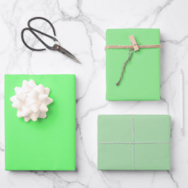 Schlichte Screamin Light Moss Green Shades 3 Töne Geschenkpapier Set