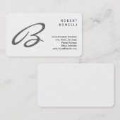 Schlichte Script-Monogram-Visitenkarte in gerundet Visitenkarte (Vorne/Hinten)