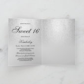 Schlichte silberne Glitzer ombre Foto Sweet 16 Einladung (Innenseite)